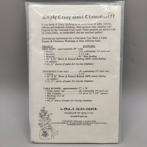 Simply Crazy About Christmas Tree Skirt Stocking Table Runners Pattern - Picture 2 of 3